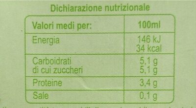 Latte uht microfiltrato scremato - Nutrition facts