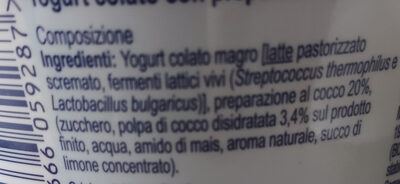 Yogurt greco cocco - Ingredients - it
