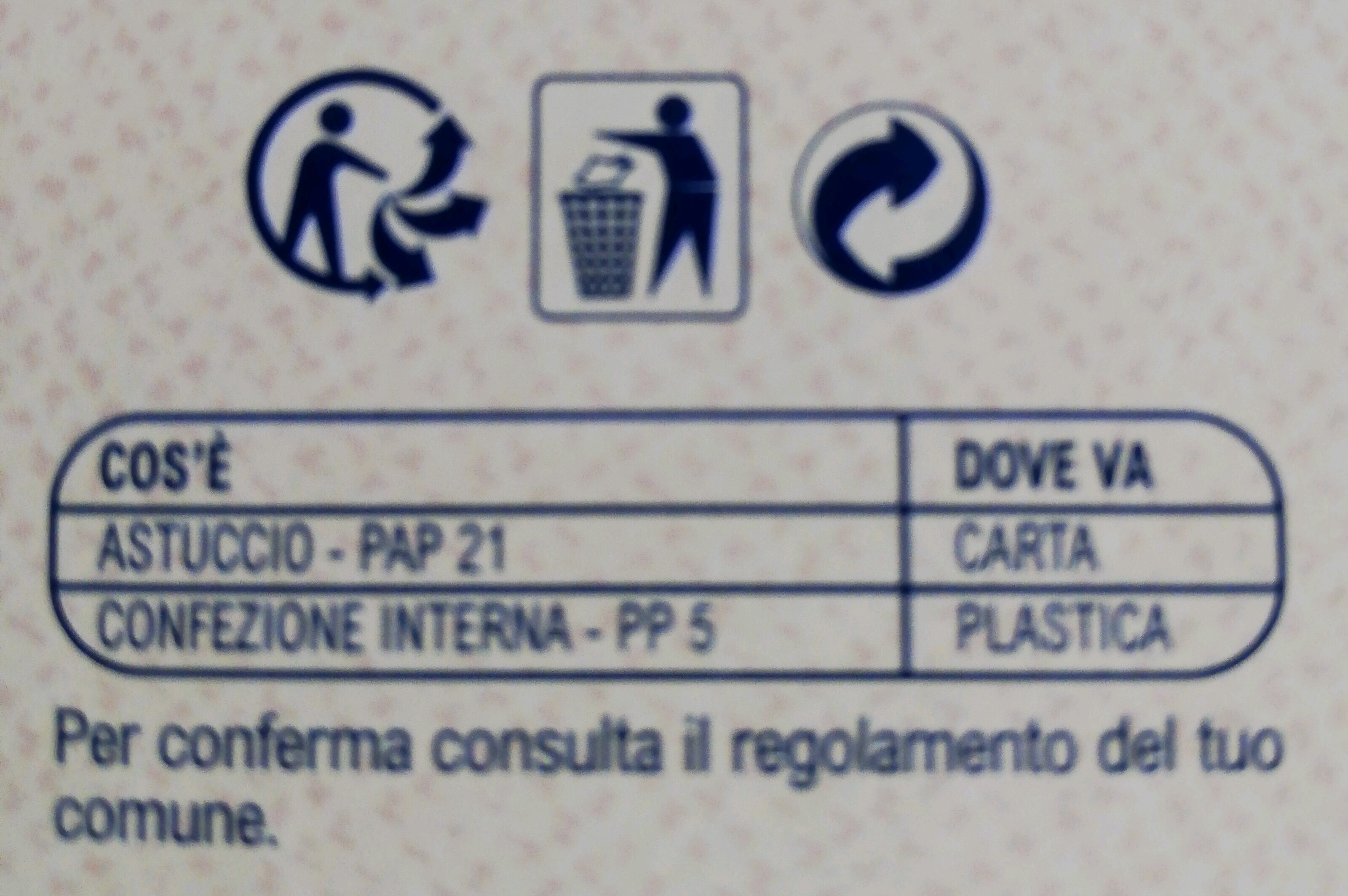 Cantucci Toscani IGP - Instruction de recyclage et/ou informations d'emballage