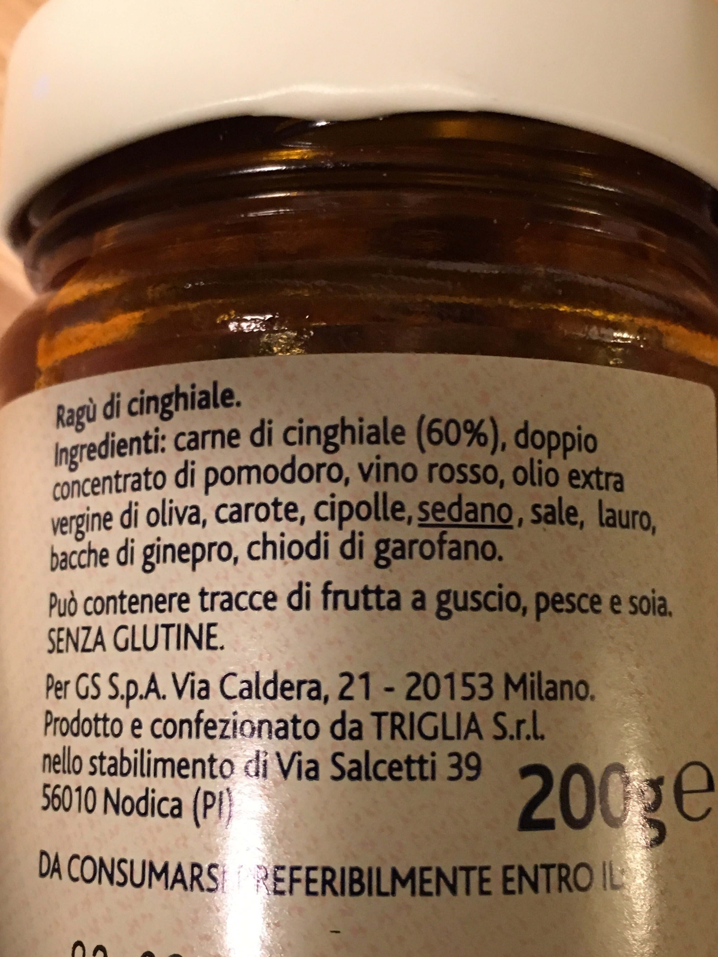 Rag Toscano Di Cinghiale - Ingredientes - it