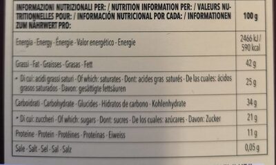 Dark 75% cacao zenzero - Nutrition facts - it