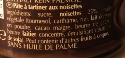 Crème noisette - Zutaten - fr