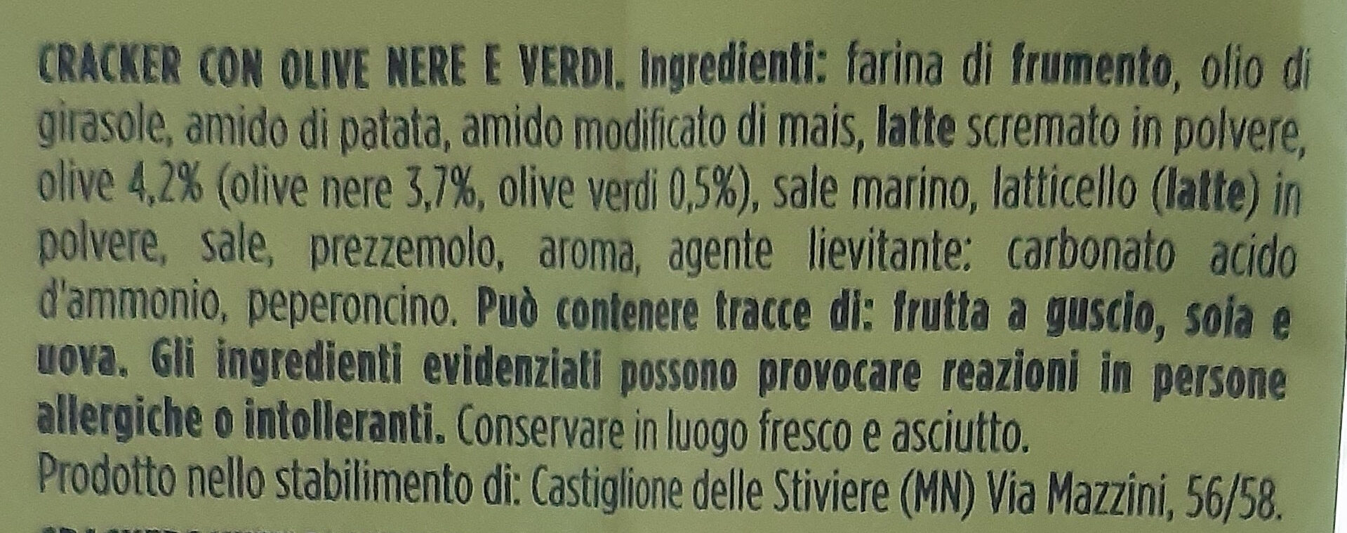 Le Sfoglie Cotte al Forno Olive - Ingredienti