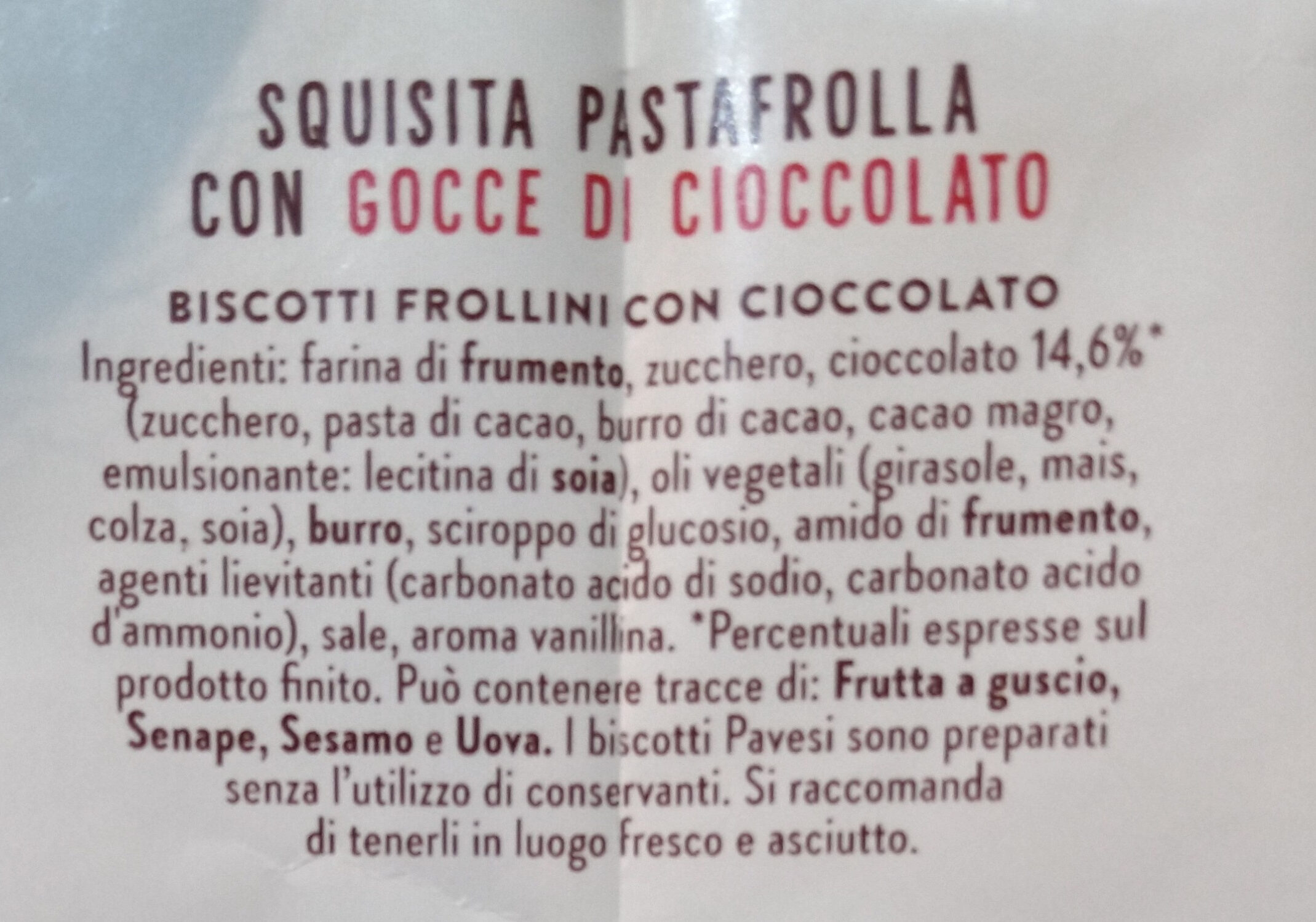 Gocciole Chocolate - Zutaten - it