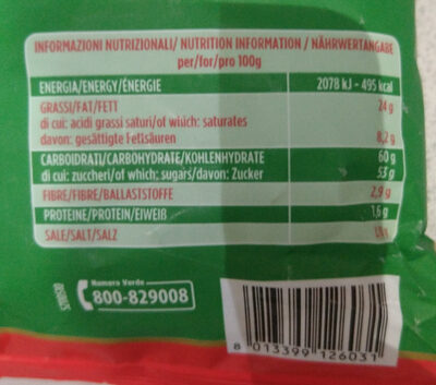 Morbidelli teneri con pistacchi e mandorle ricoperti - Nutrition facts