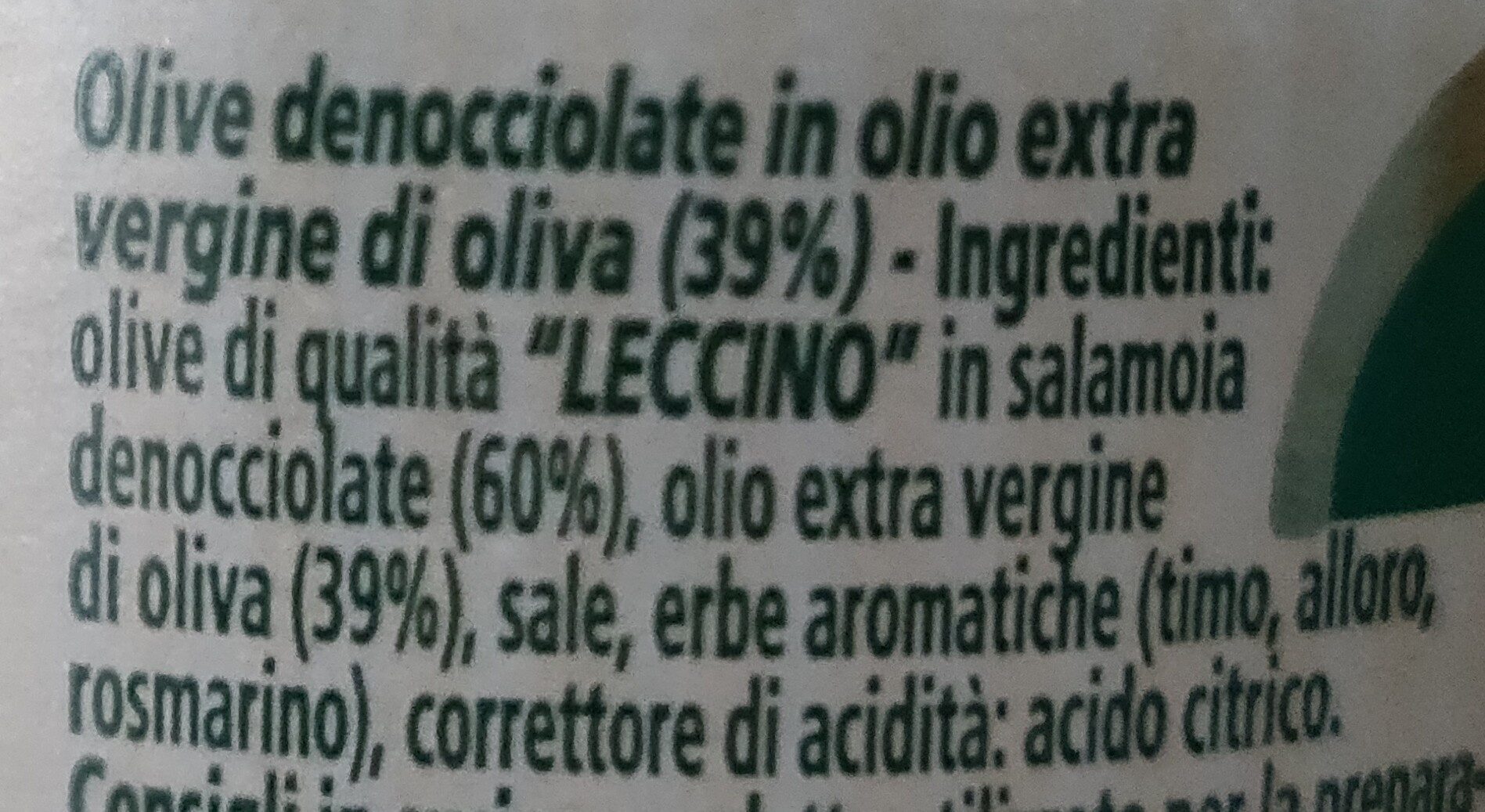 Olive riviera denocciolate - Ingrediënten - it