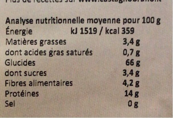 Penne de sarrasin complet - Nutrition facts - fr
