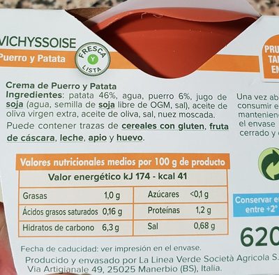 Vichyssoise Puerro y Patata - Ingrédients