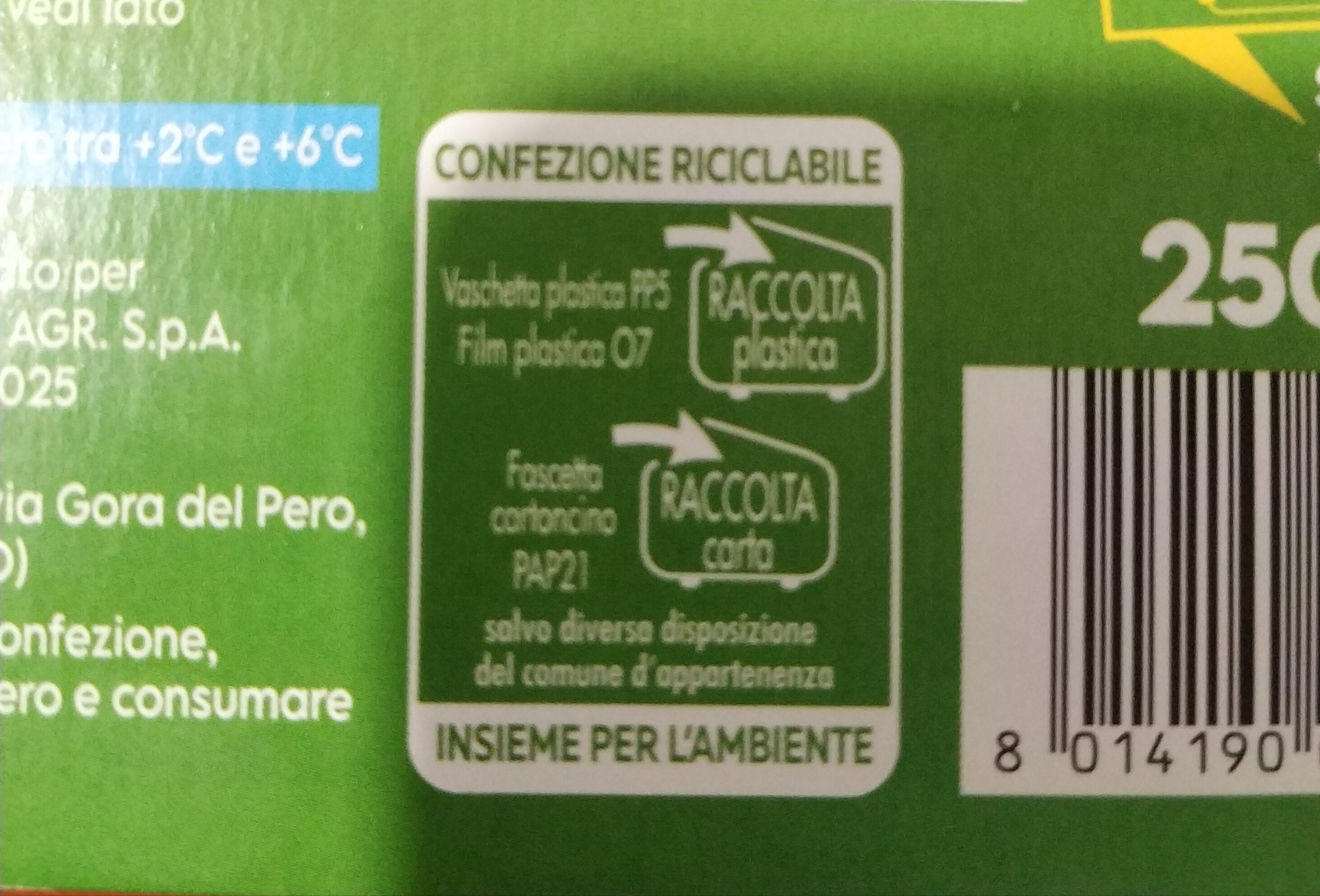 Risotti freschi agli asparagi - Istruzioni per il riciclaggio e/o informazioni sull'imballaggio