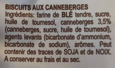 Cranberry cookies - Ingredientes - fr