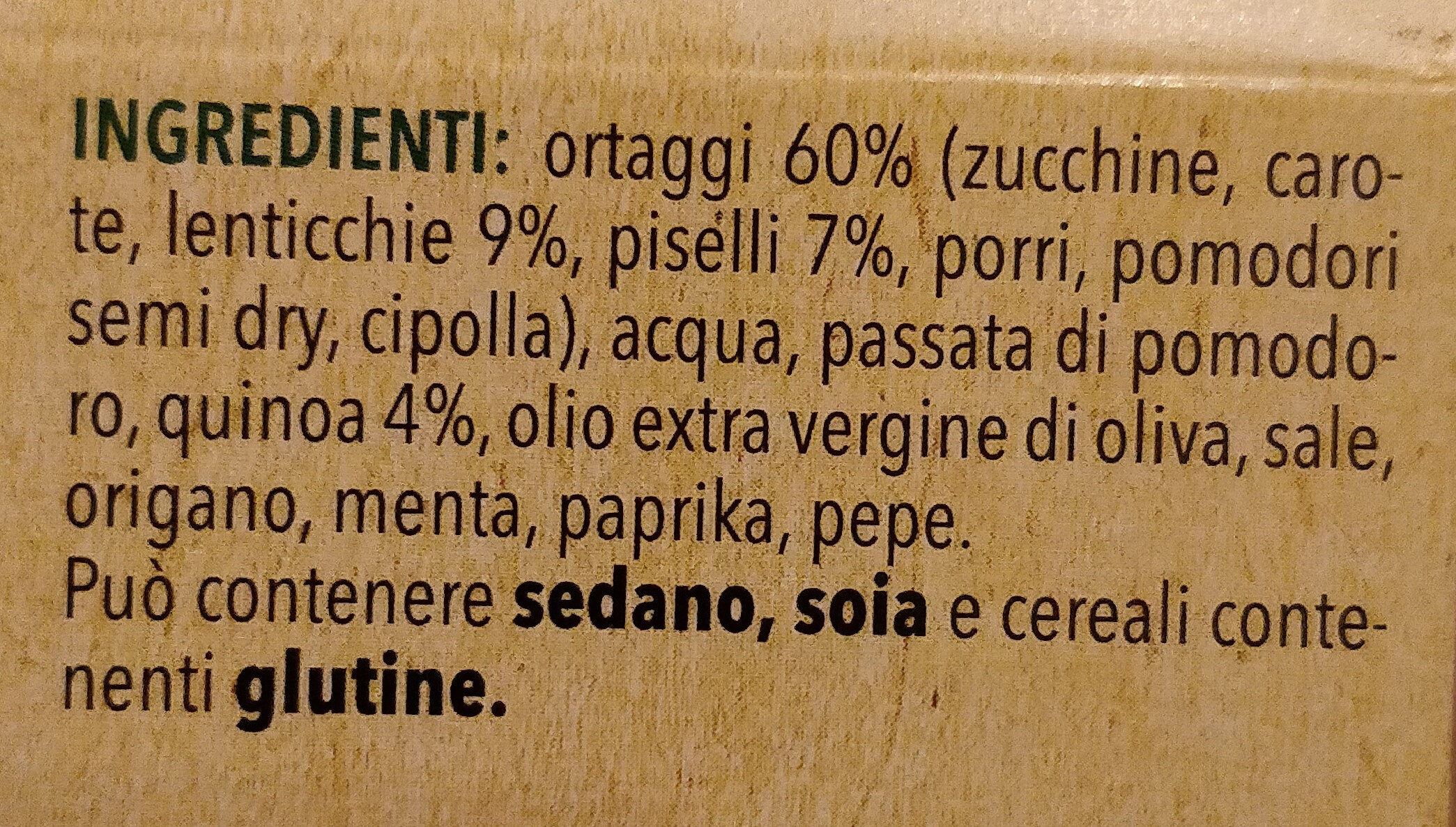 Le zuppe - Ingredienti