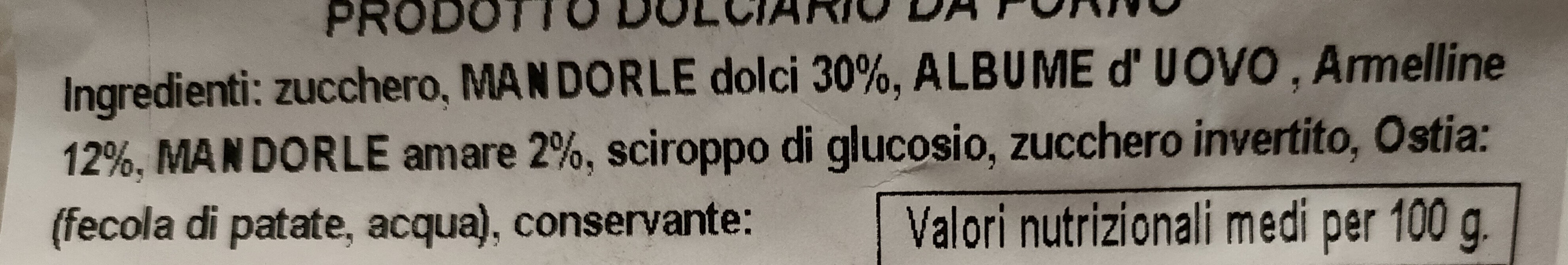 Amaretti Fiuggi - Ingredienti