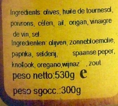 Panebianco olive verdi - Ingredients - fr