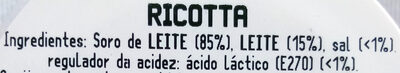 Ricotta - Ingredientes