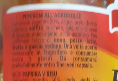 Peperoni di Agrodolce - Ingredients - it