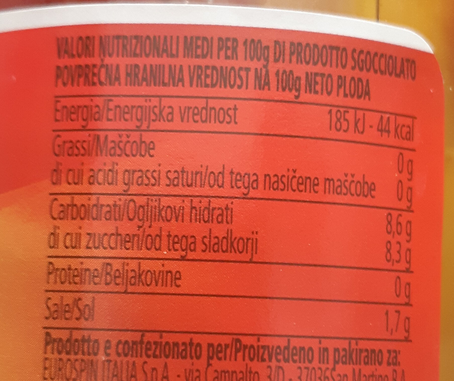 Peperoni di Agrodolce - Nutrition facts - it