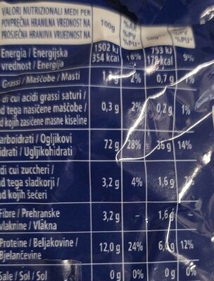 Pasta - Nutrition facts - it