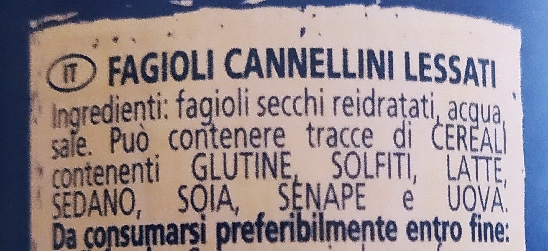 Fagioli cannelini - Ingredienser - it