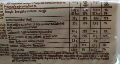 Crostatine con crema di nocciole e cacao - Nutrition facts - it