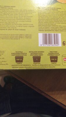 Fantasia di limone - Istruzioni per il riciclaggio e/o informazioni sull'imballaggio