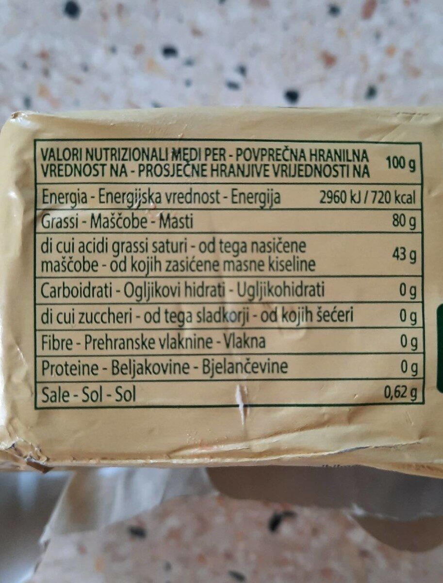 Margarina collina d'oro senza grassi idrogenati - Valori nutrizionali
