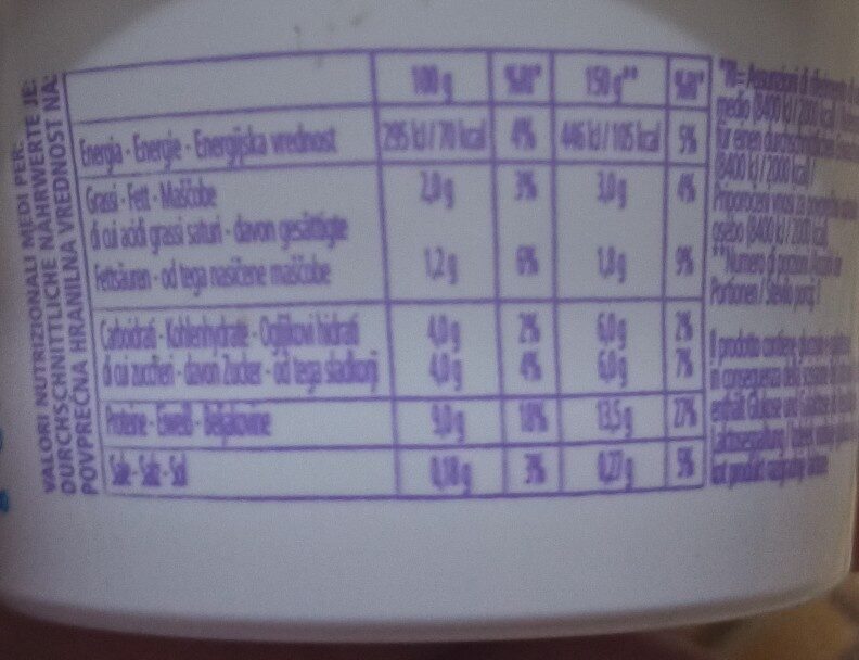 Yogurt greco bianco - Ingredienser - en