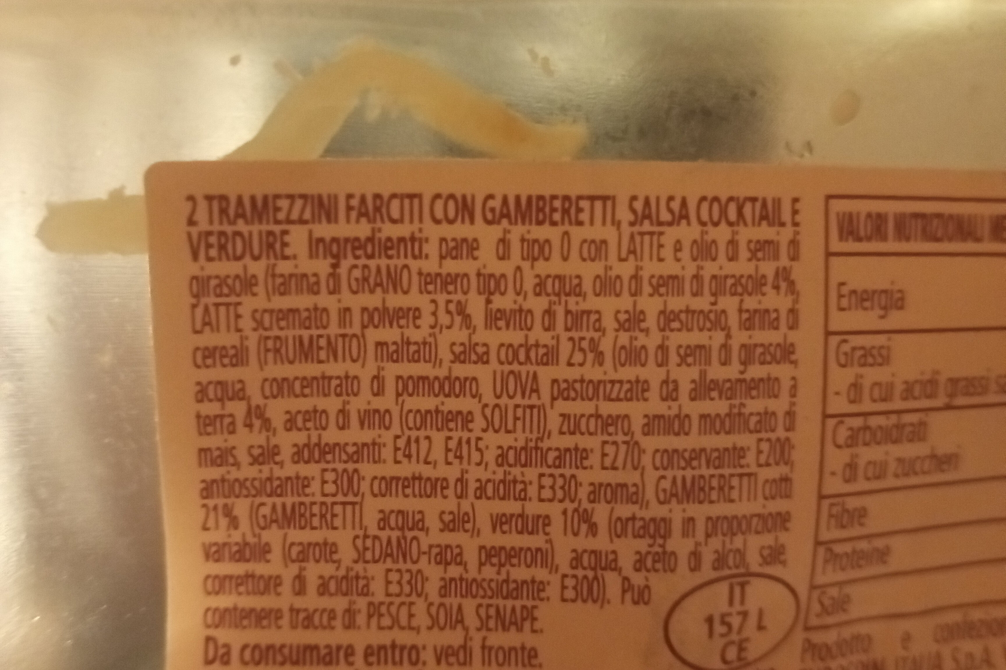 Gamberetti,salsa cocktail e verdure - Ingredienser - it