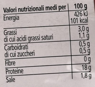 Prosciutto cotto - Nutrition facts - it