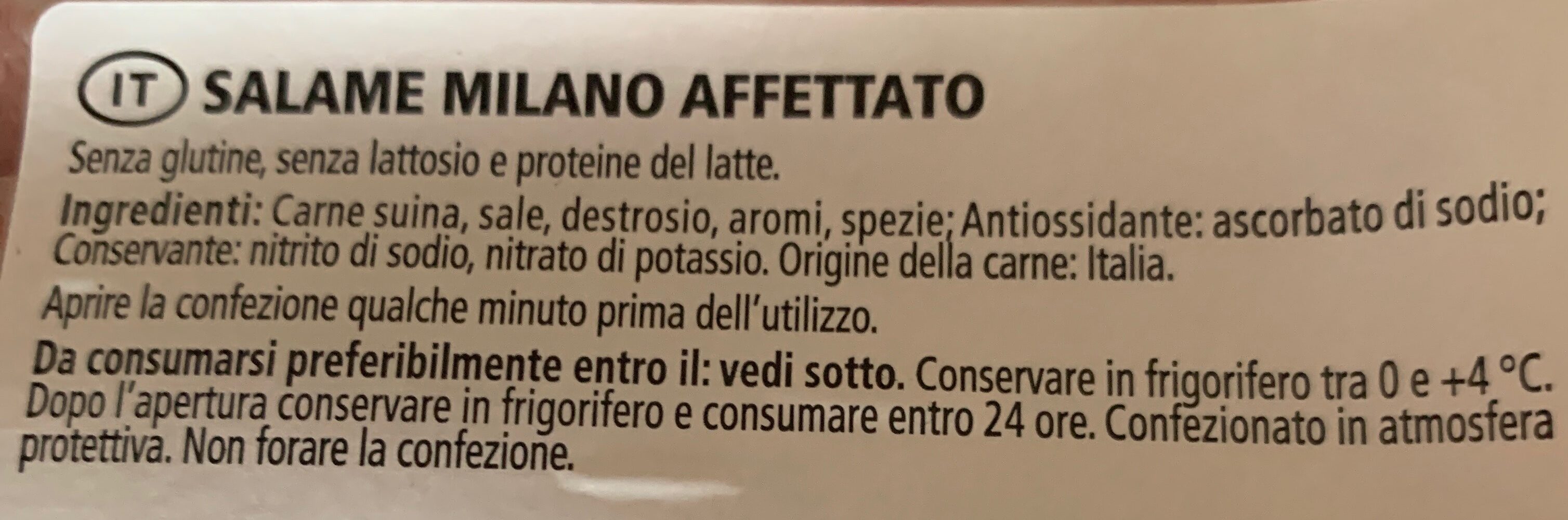 Salame Milano - Ingredienti