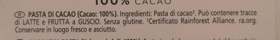 FONDENTE 100%CACAO - Ingredienser - it