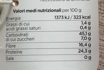 Lenticchie dell 'Umbria - Valori nutrizionali