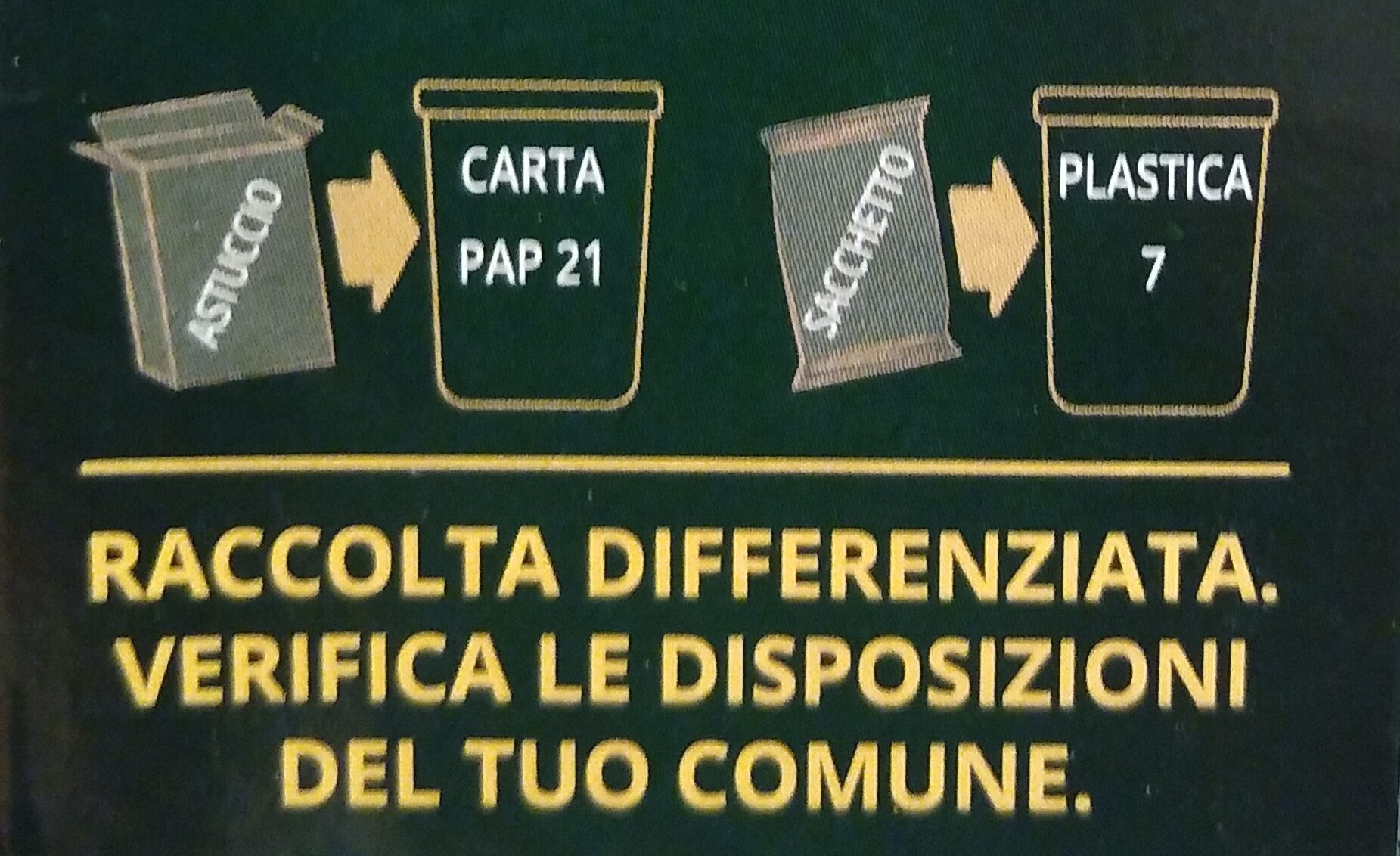 Curtiriso Riso Carnaroli - Istruzioni per il riciclaggio e/o informazioni sull'imballaggio