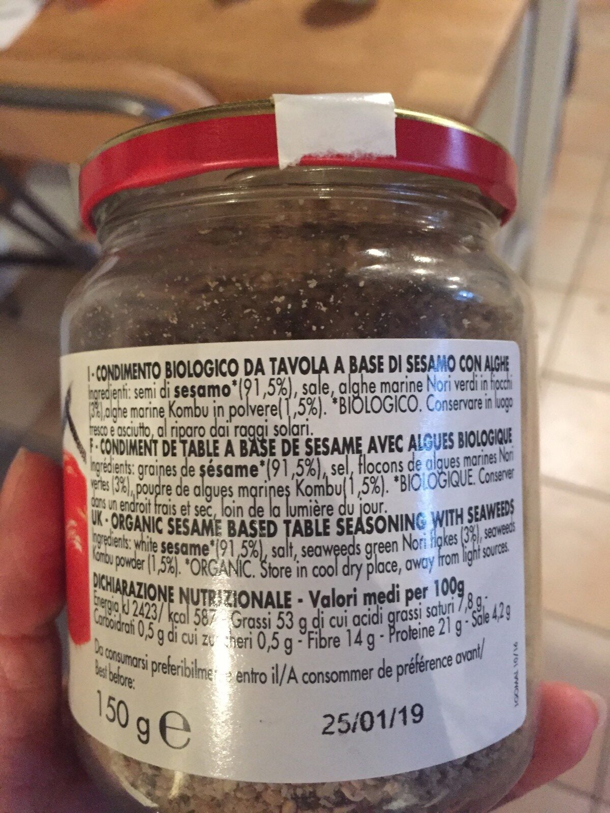 Gomasio bio con alghe - Ingredienti - fr
