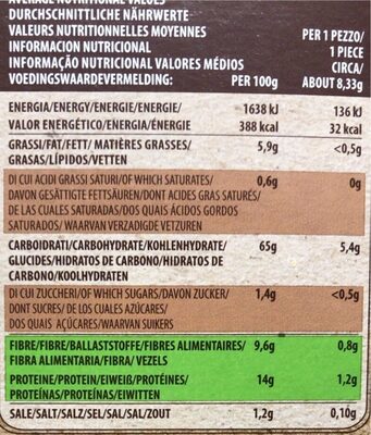Fette biscottate con farina Integrale di Farro Bio - Nutrition facts - it