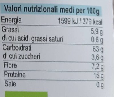 Quinoa soffiata - Valori nutrizionali