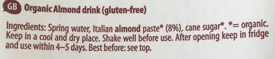 Bio Drink Almond - Zutaten - en