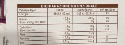 Succo e polpa albicocca - Nutrition facts - it