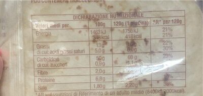 Piadina sfogliata - Nutrition facts