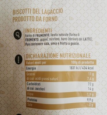 Biscotti del Lagaccio - Nutrition facts - it