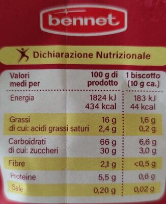Frollini alla Mela - Nutrition facts - it