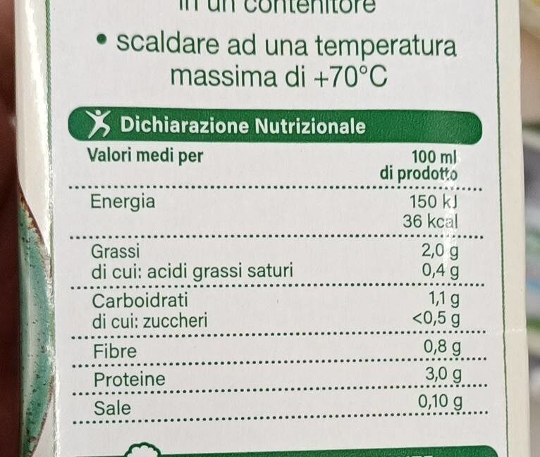 Bevanda di soia biologica ( c/o supermercato Bennet) - Valori nutrizionali