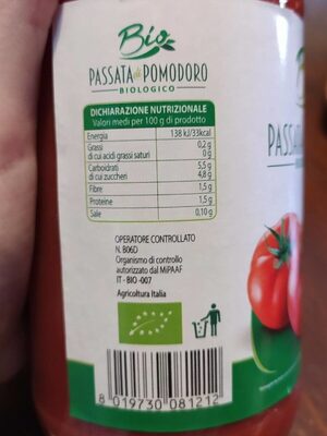 Passata di pomodoro - Nutrition facts - it