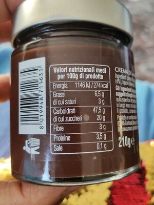 Crema di Marroni al cacao - Valori nutrizionali