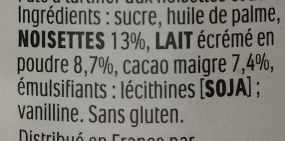 Nutella - Ingredientes - fr
