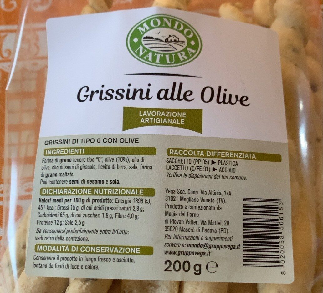 Grissini alle olive - Prodotto