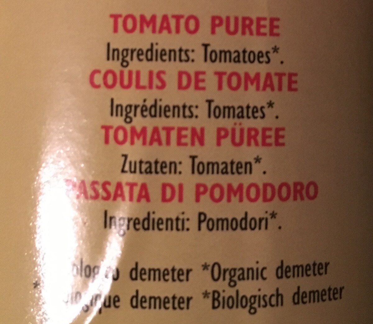 Passata di Pomodoro - Ingredients - fr