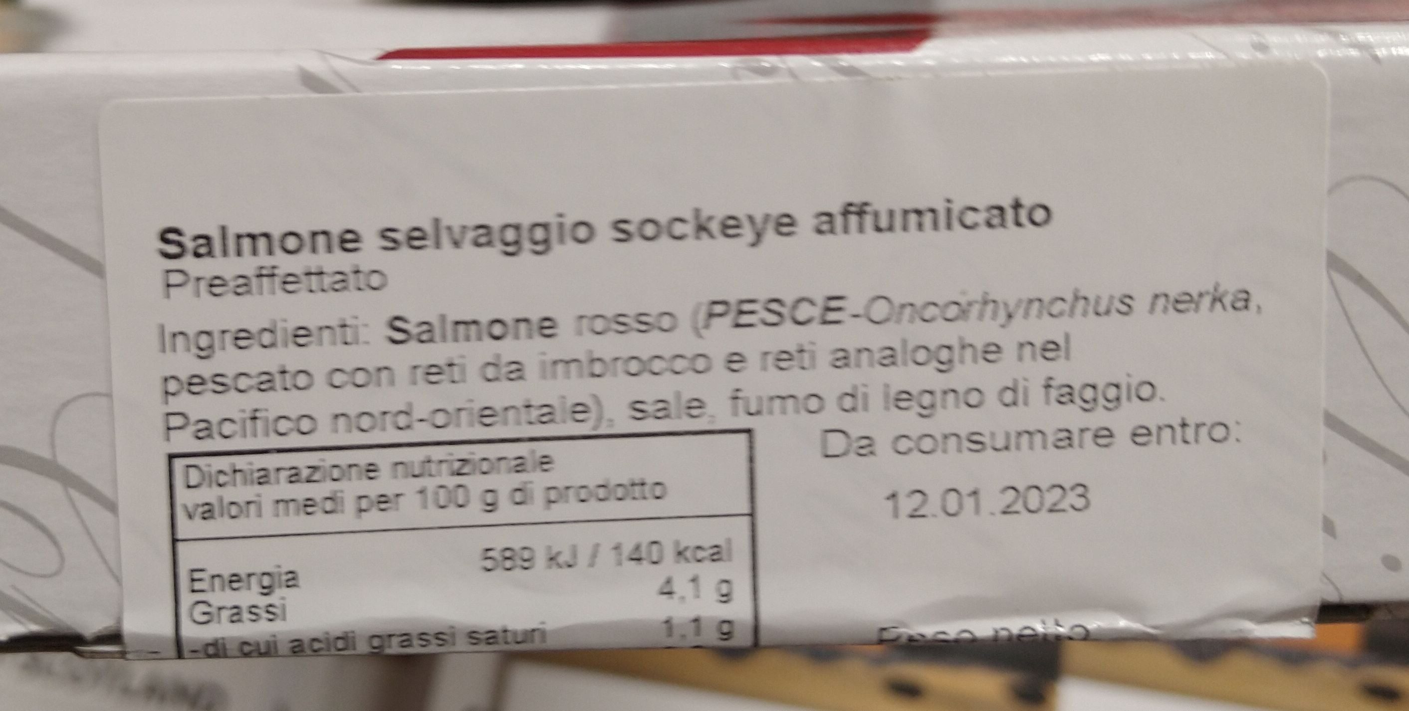 Salmone selvaggio affumicato - Ingredienti