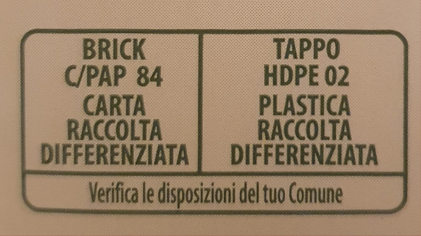 Soia Drink - Istruzioni per il riciclaggio e/o informazioni sull'imballaggio