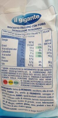 Frollini classici con panna - Nutrition facts - fr
