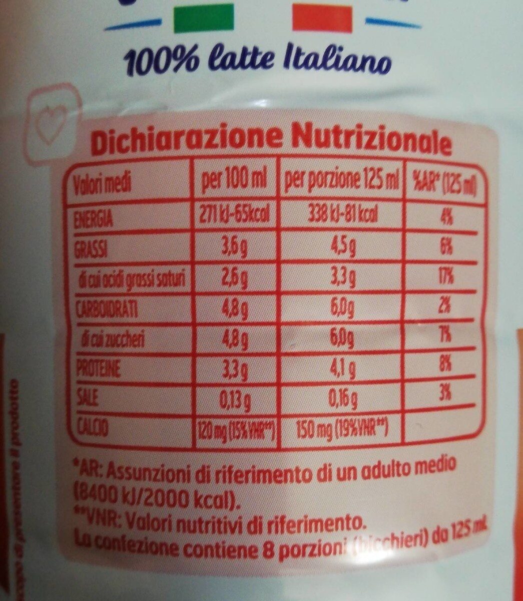 Latte Fresco Alta Qualità Intero - Nutrition facts - it